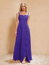 Robe de Demoiselle d'Honneur Sans Manches avec Volants Régence