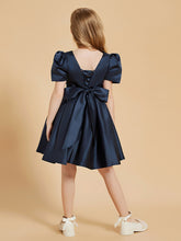 Robes de Fille à Col en Scoop avec Mancherons Longueur aux Genoux