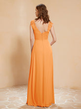 Maxi Robe de Demoiselle d'Honneur Appliquée avec Haut en Dentelle Orange