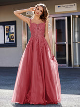Robe de Soirée de A-ligne en Tulle à Col Carré Longueur au Sol Bordeaux