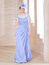 Robe en Mousseline Dentelle à Col Illusion Scoop Lavande