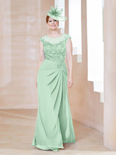 Robe en Mousseline Dentelle à Col Illusion Scoop Vert Menthe