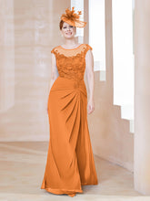 Robe en Mousseline Dentelle à Col Illusion Scoop Orange