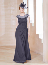 Robe en Mousseline Dentelle à Col Illusion Scoop Orageux