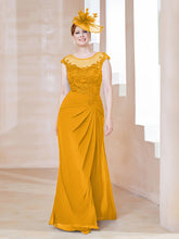 Robe en Mousseline Dentelle à Col Illusion Scoop Mandarine