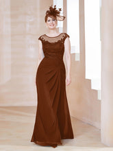 Robe en Mousseline Dentelle à Col Illusion Scoop Terracotta