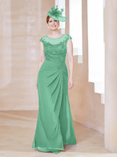 Robe en Mousseline Dentelle à Col Illusion Scoop Turquoise