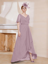 Robe Plissée en Mousseline à Col en V avec Manches Flottantes Dusk