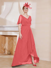 Robe Plissée en Mousseline à Col en V avec Manches Flottantes Pastèque