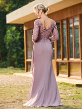 Robe Plissée en Mousseline avec Manches Longues à Col en V Crépuscule
