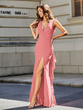 Robe de Soirée Sirène/Trompette avec Traîne Balayage en Jersey Flamant