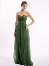 Col En Cœur Sans Bretelles Empire Tulle Robes Olive Verte