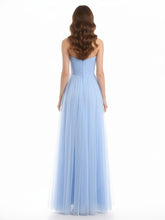 Col En Cœur Sans Bretelles Empire Tulle Robes Bleu Ciel