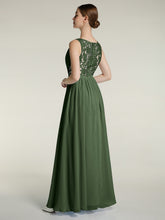 Col En V Mousseline Robes Avec Dentelle Dos Olive Verte
