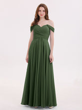Robes Demoiselle d'honneure Hors de l'épaule Empire Olive Verte