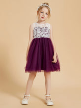 Robes de Fille Elégantes Sans Manches en Dentelle et Tulle
