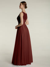 Illusion Col En V Tulle Robes Longues terracotta