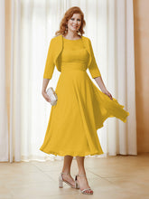Robe de A-ligne en Mousseline et Dentelle à Col Illusion Longueur de Mollet Souci