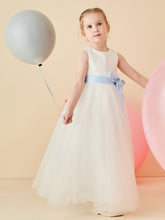 Robe de Demoiselle d'Honneur en Tulle avec Découpe au Dos et Nœud
