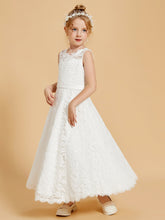 Robes de Fille Elégantes avec Appliques en Dentelle à Col Illusion