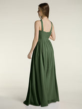 Y-Col Longue Mousseline Robes De Demoiselle d'Honneur Olive Verte