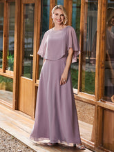 Robe à A-ligne avec Manches Cape Flottantes Crépuscule