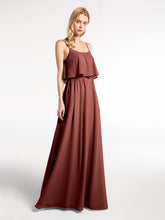 Robe à Bretelles Spaghetti à Encolure Dégagée Et Corsage Recouvert terracotta