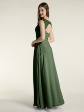 Dentelle Bretelles Col En V Mousseline Robes Avec Poches Olive Verte