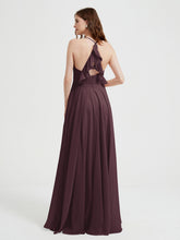 Col En V Dos Croisé Mousseline Robes De Demoiselle d'Honneur Cabernet