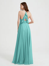 Col En V Dos Croisé Mousseline Robes De Demoiselle d'Honneur Spa