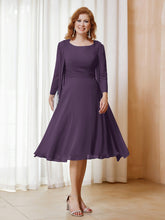 Robe de A-ligne en Mousseline à Manches Longues avec Veste Plum