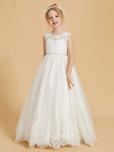 Charmantes Robes de Fille Sans Manches avec Appliques en Dentelle