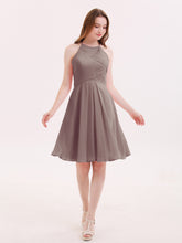 Short Mousseline Robe Demoiselle d'honneur avec Poche Dusk