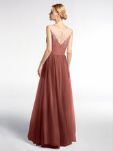 Robe Longue en Dentelle Et Tulle à Décolleté Illusion terracotta