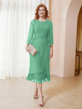 Robe en Mousseline Longueur de Mollet avec Veste Turquoise