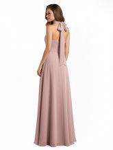 Illison Col Haut Croisé Poitrine Mousseline Robes Rose Poudré