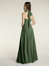 Illison Col Haut Croisé Poitrine Mousseline Robes Olive Verte