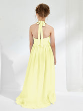 Robes de Demoiselle d'Honneur Junior Asymétriques à A-ligne avec Fleur Jonquille