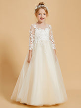 Robes de Fille Elégantes à Manches Longues avec Détails Appliqués