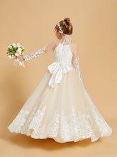 Robes de Fille Adorables avec Nœuds Papillon et Appliques en Dentelle