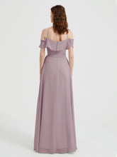 Y-Col Flotter Manches Longues Robes De Demoiselle d'Honneur Dusk