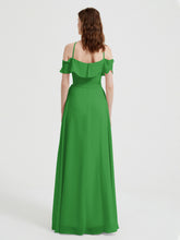 Y-Col Flotter Manches Longues Robes De Demoiselle d'Honneur Vert