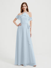 Y-Col Flotter Manches Longues Robes De Demoiselle d'Honneur Brume