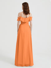 Y-Col Flotter Manches Longues Robes De Demoiselle d'Honneur Orange