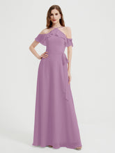 Y-Col Flotter Manches Longues Robes De Demoiselle d'Honneur Glycine