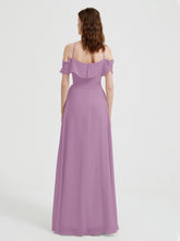 Y-Col Flotter Manches Longues Robes De Demoiselle d'Honneur Glycine