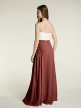 Ivoire Dentelle Corsage Mousseline Jupe Robes Avec Fente terracotta
