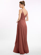 Spaghetti Bretelle Mousseline Robes Avec Ceinture Nœud terracotta
