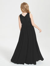 Robes Longues de Demoiselle d'Honneur Junior Haut en Dentelle Illusion Noir