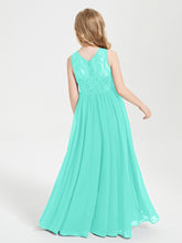 Robes Longues de Demoiselle d'Honneur Junior Haut en Dentelle Illusion Spa
